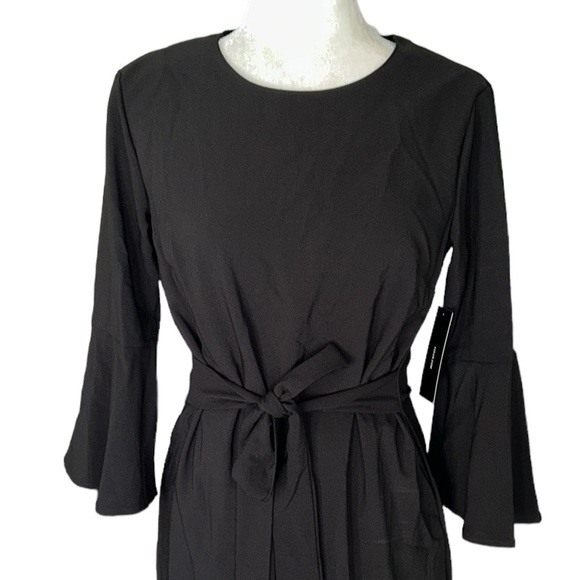 NWT Lulus Last Love Song Black Tie Waist Bow Detail Bell Sleeve Dress - M - Picture 5 of 16